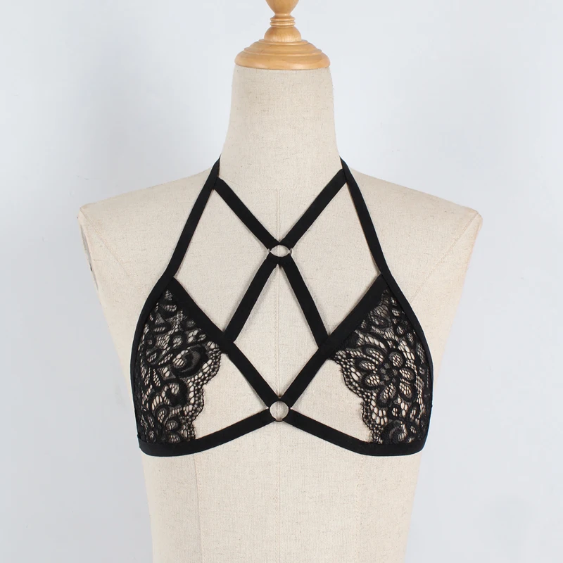 Женские кружевные сетчатые прозрачные сексуальные бюстгальтеры e Bralette, укороченный топ, бюстье, нижнее белье, женские бюстгальтеры с перекрестными ремешками
