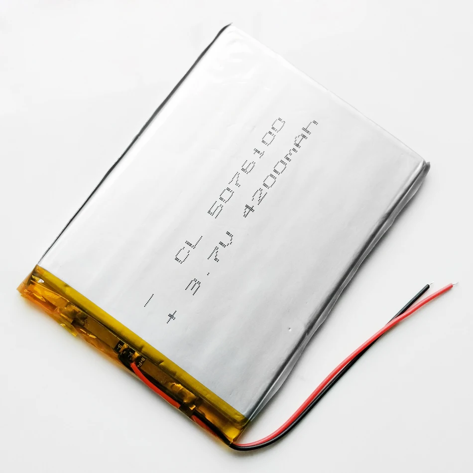 3 7 V 4200mah 5076100 полимер литий Липо аккумуляторная батарея для GPS PSP DVD PAD Электронная