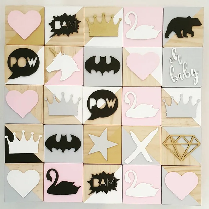 3 шт./компл. игрушки из цельного дерева украшения лебедь бриллианты единорог