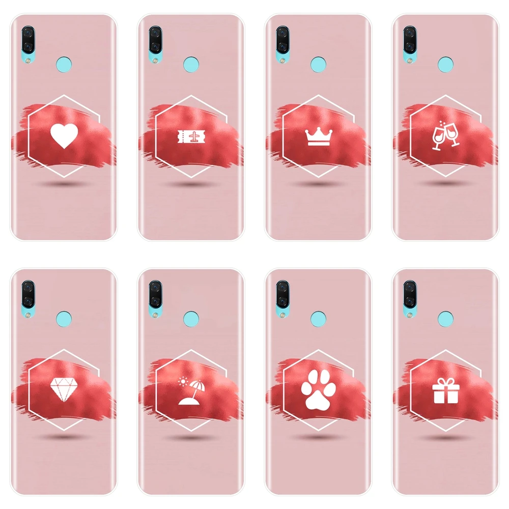 Чехол для телефона Huawei Nova 2i 2 Lite Plus 3 3I 3E Smart 2017 силиконовый чехол с розовым сердцем