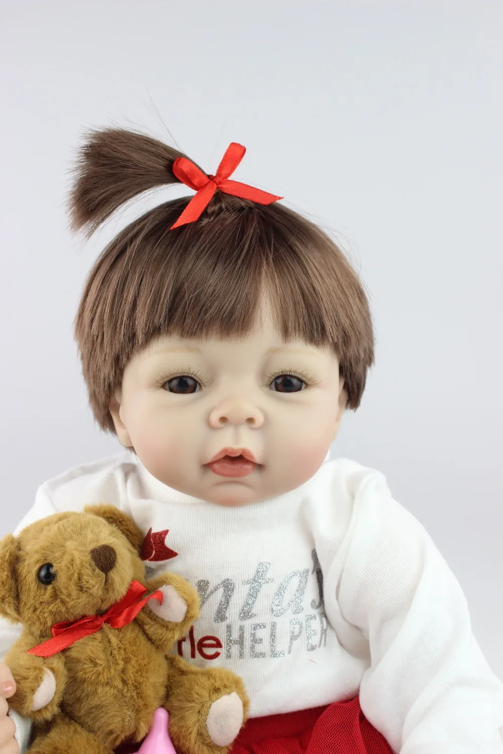 55cm hot sale implanted hair vinyl magnet pacifier Silicone adora Lifelike Bonecas Bebe reborn doll newborn for christmas gift | Игрушки и