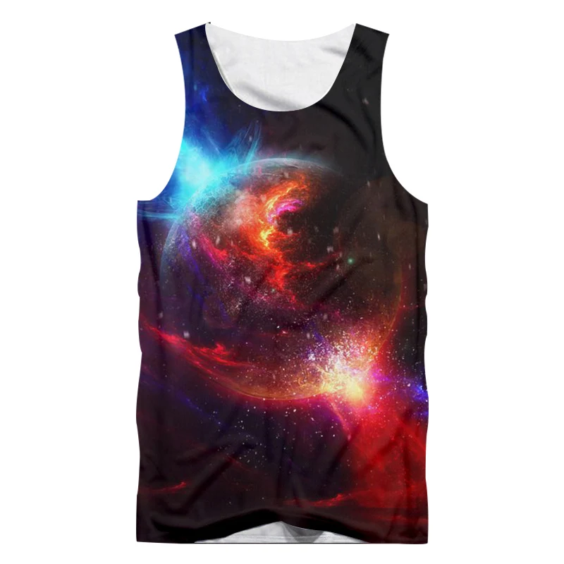 UJWI Galaxy Space топы для мужчин новые Harajuku 3d цифровая печать Звезда жилет Вселенная Hombre