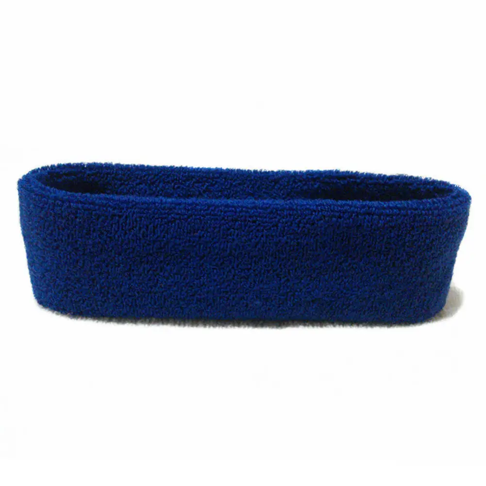 Абсорбент Красочные для женщин и мужчин Спорт Пот Sweatband эластичная повязка на голову Йога для спортзала для игры в баскетбол головная эластичная повязка унисекс наивысшего качества - Цвет: Синий