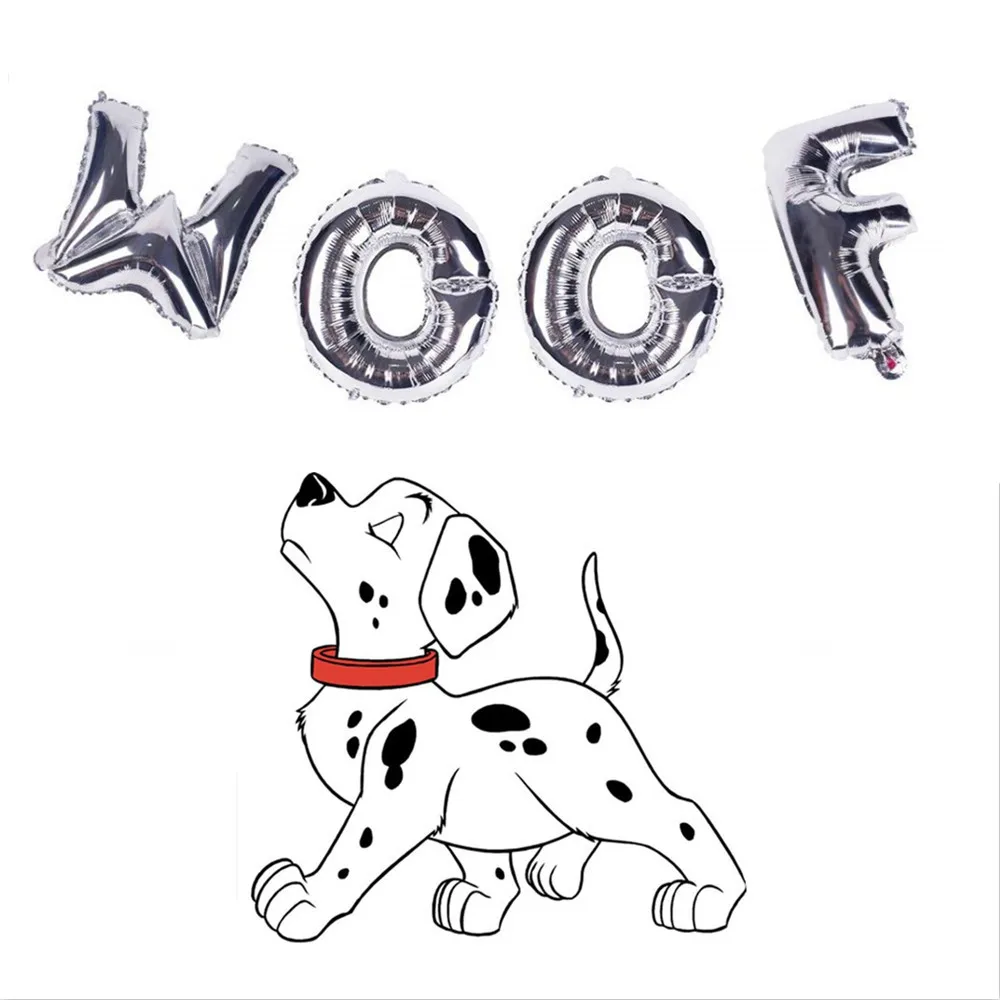 4 шт. Pet Dog Puppy Party баннер с надписью Glod Silver Woof надувные шары из алюминиевой фольги