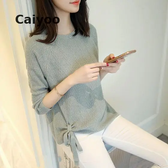 Feminino Real Jumper 2018 Autumn Winter New Knitted Sweater Female Head Section Short Sleeves Loose Korean Earl | Женская одежда