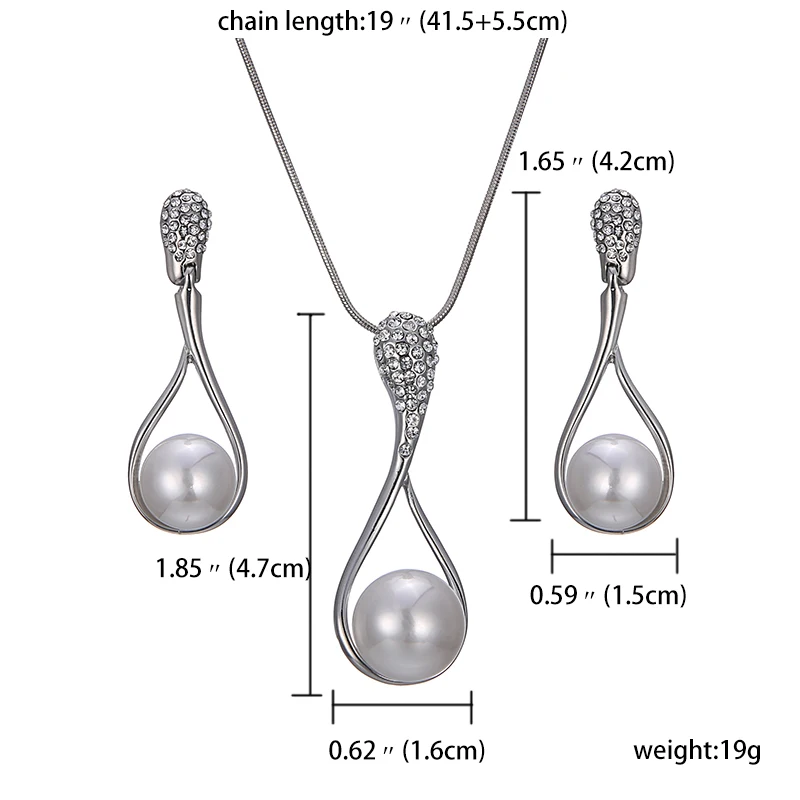 Комплект из колье и серёг с искусственным жемчугом|pearl bridal jewelry sets|earrings set for