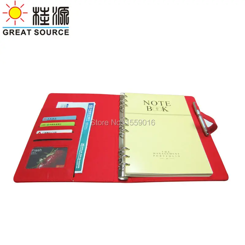 

B5 Folder Color Cover 9 Rings Binder Padfolio For B5 Paper Inserts Clear Pen Bag Color Sticker Soft Ruler Gift Set
