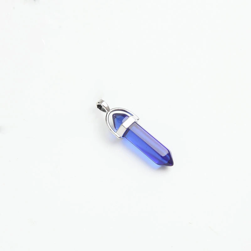 blue crystal Meajoe Трендовое ожерелье с кулоном из натурального кристалла, аксессуары 25 цветов, ювелирные аксессуары для женщин - Окраска металла: blue crystal