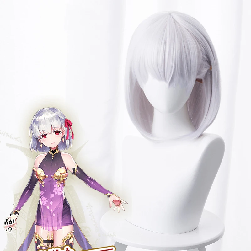 Fate Grand Order Kama Cosplay Hair 35 см Косплей Серебряный головной убор термостойкие