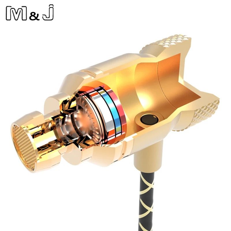 M & J J8 Роскошные Металлические стереонаушники со змеиным узором наушники