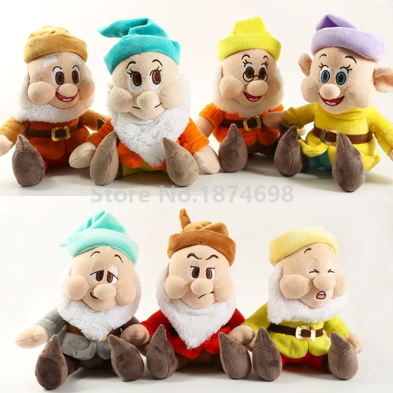 Новый гномов стыдливой Sneezy Dopey счастливые сонные милые плюшевые игрушки куклы 23