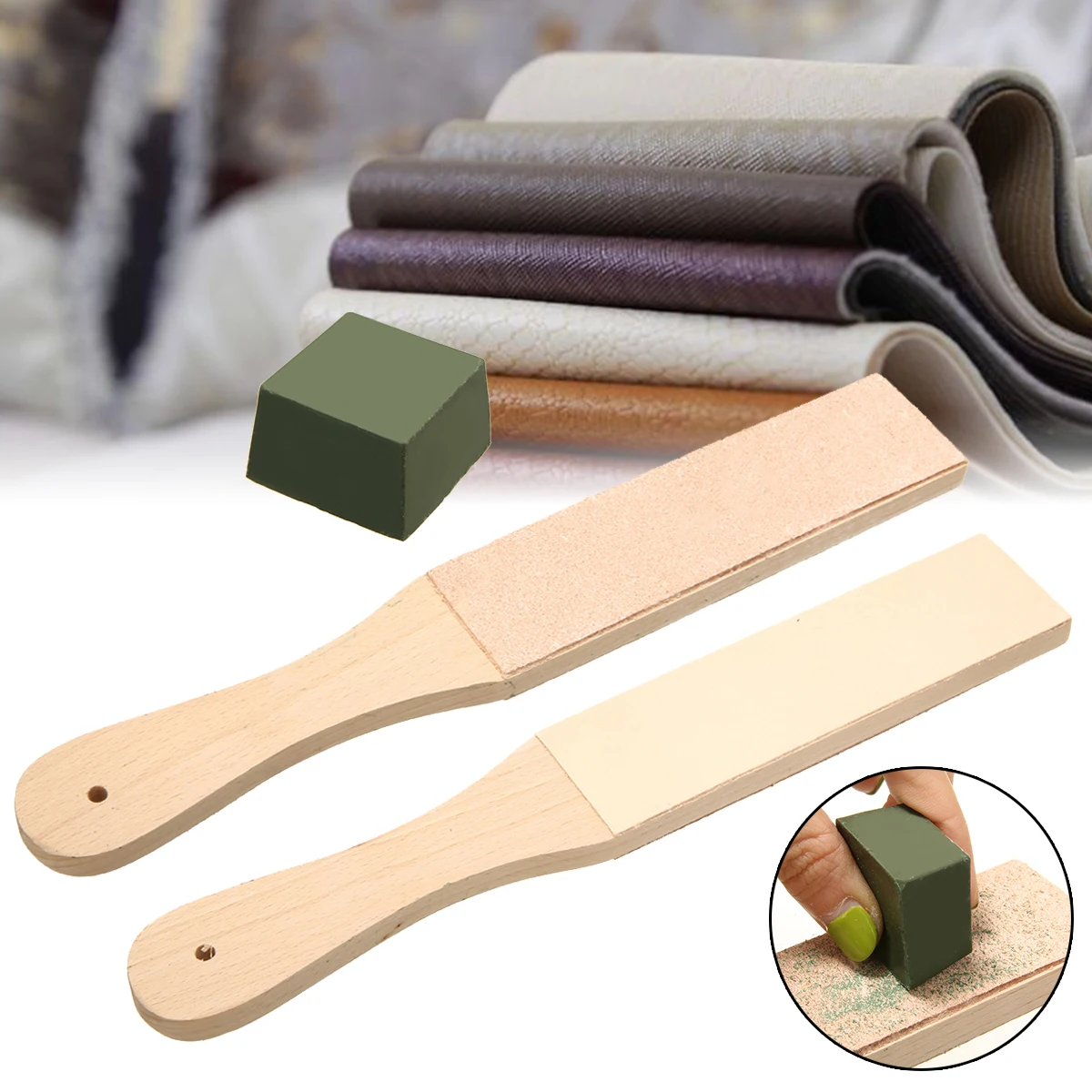 Новые двухсторонние кожаные лезвия Strop Cutter Бритва точилка Полировочная доска точилка кожевенное ремесло инструменты полировочные соединения набор