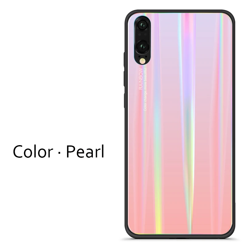 Градиентные чехлы из закаленного стекла для Huawei P20 чехол Pro роскошный