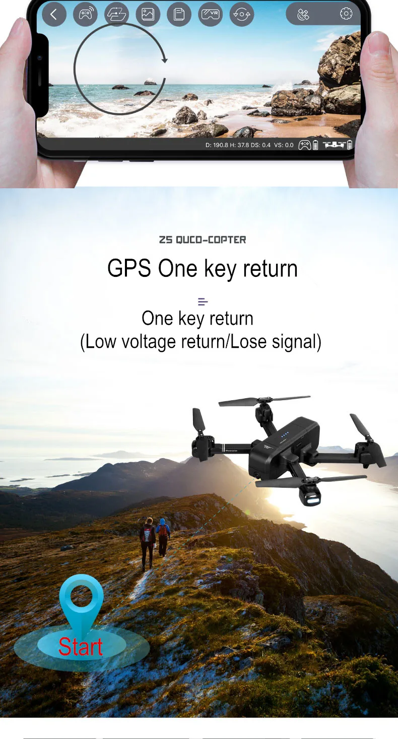 Дрон SJ Z5 с камерой 1080P gps Дрон 2,4G/5G Wifi FPV удерживающий высоту Квадрокоптер следущий за мной Радиоуправляемый квадрокоптер vs E58 X12 XS812