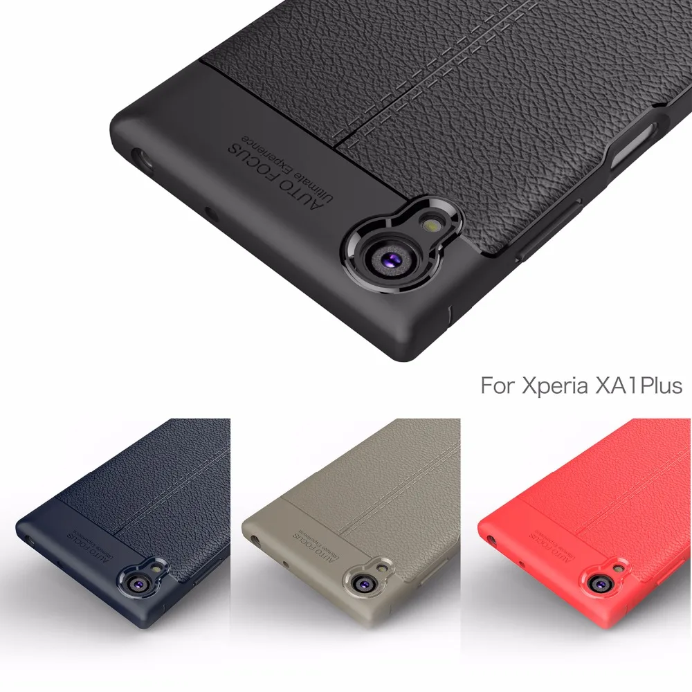Роскошный кожаный чехол для телефона с рисунком личи для sony XA1 Plus G3412, Мягкий Силиконовый противоударный чехол из ТПУ