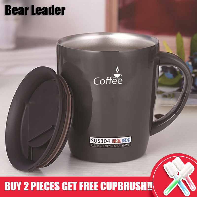 Bear Leader 380 мл вакуумные фляжки из нержавеющей стали Термокружка рукоятка бизнес
