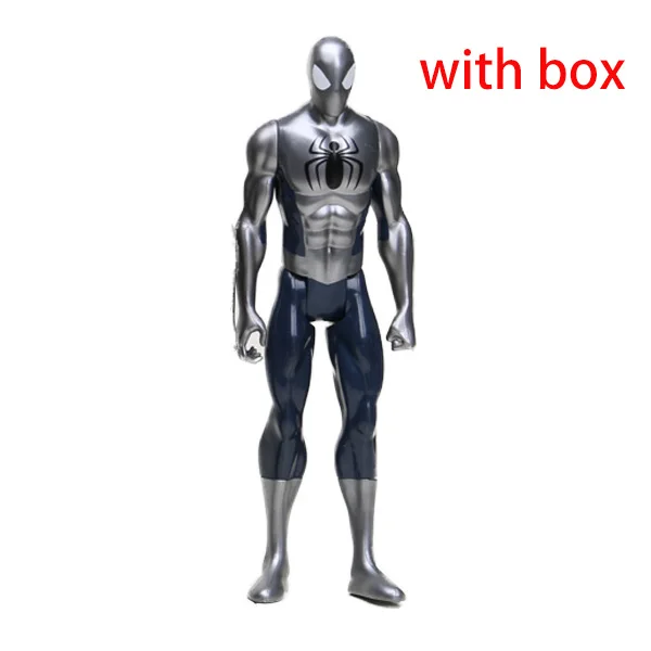silver spiderman box 30 см Бесконечность Войны Титанов герой серии танос Халк Бастер ПВХ Фигурки Мстители 3 фигурка Коллекционная модель куклы игрушки - Цвет: silver spiderman box