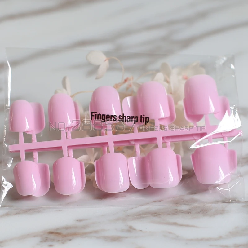 Новинка 2017 накладные ногти 24 шт. ярко розовые яркие короткие круглые квадратные