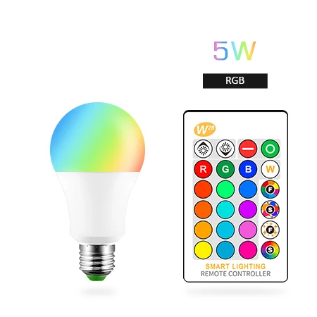 5W RGB 110 В 220 В E27 RGB светодиодный светильник 5 Вт 10 Вт 15 Вт RGB прожектор сменная красочная Светодиодная лампа RGBW с ИК-пультом дистанционного управления+ режим памяти - Испускаемый цвет: 5W RGB
