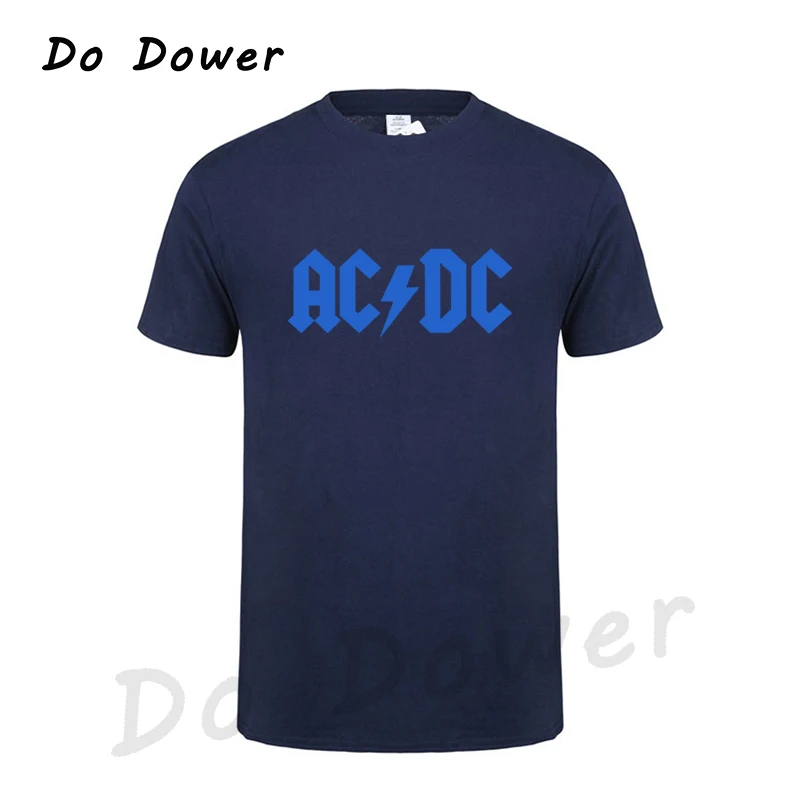 Navy Blue 6 Новинка, Camisetas AC/DC Band Rock, Мужская футболка с графическим принтом Acdc, Повседневная футболка с круглым вырезом, хип-хоп, короткий рукав, хлопковый топ - Цвет: Navy Blue 6