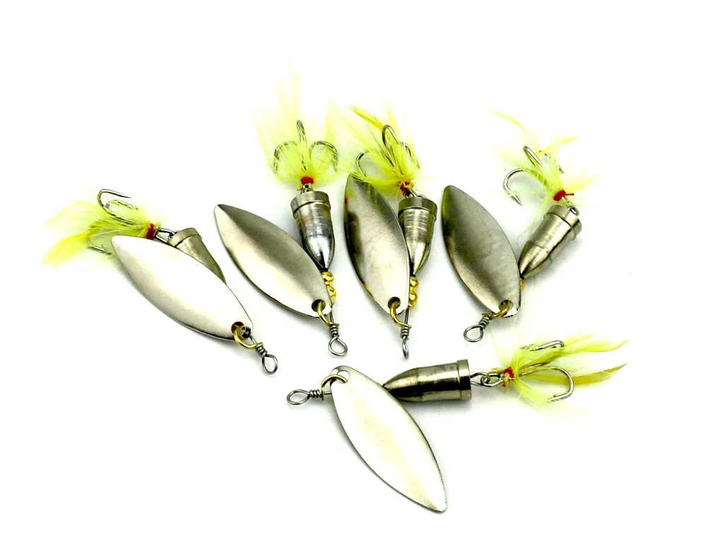 Hengjia 1 шт. жесткий металлические Spinnerbaits вибрации blade пайетки Spinner ложки PESCA рыболовные снасти 6 г 6# крючки