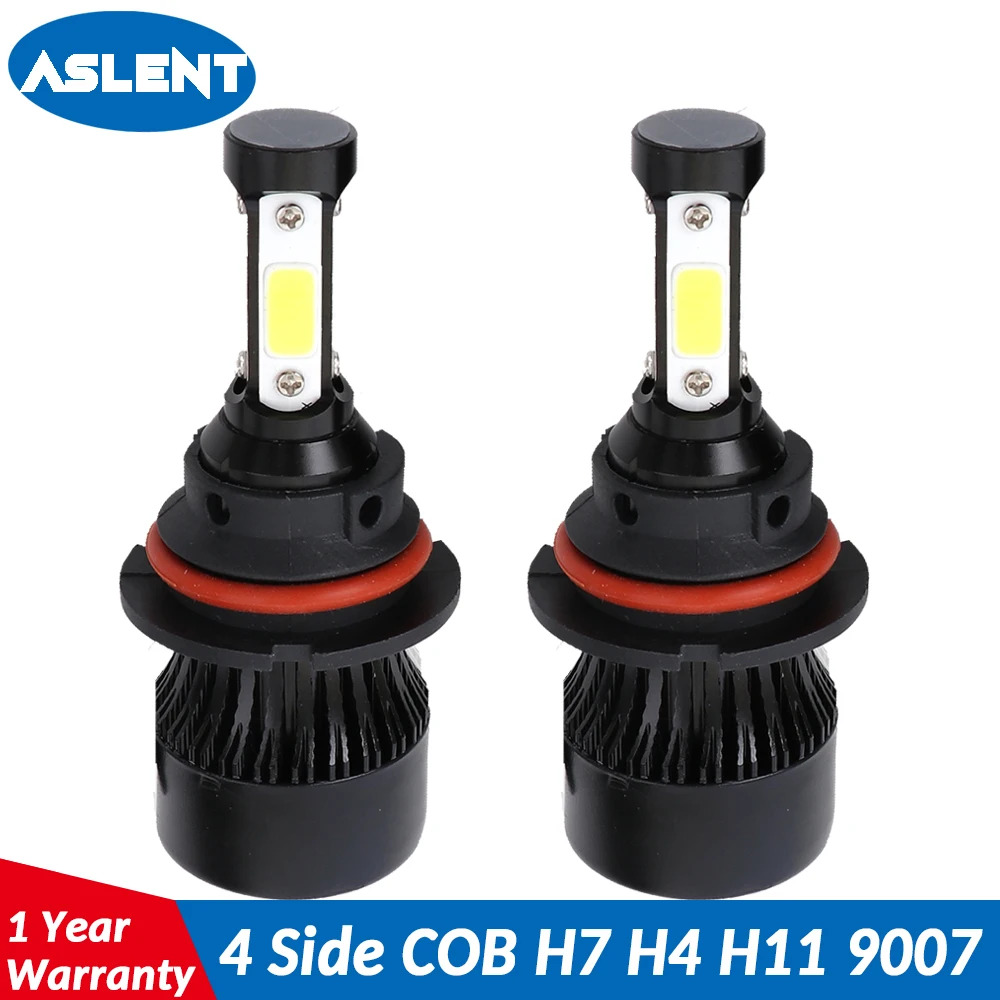 

ASLENT Car Headlight H7 LED H4 LED Lamp H11 H13 9004 9005 9006 9007 100W 12000LM 6500K 12V 24V Auto Headlamp COB Fog Light Bulb