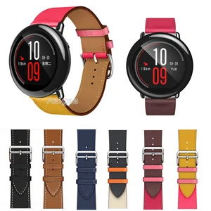 Ремешок из натуральной кожи для наручных часов Xiaomi Huami Amazfit PACE, сменный Браслет для смарт-часов, 22 мм