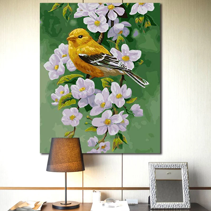 paint by number art painting by numbers Romantic bird flower creative decorative painting adult hand-painted decompression