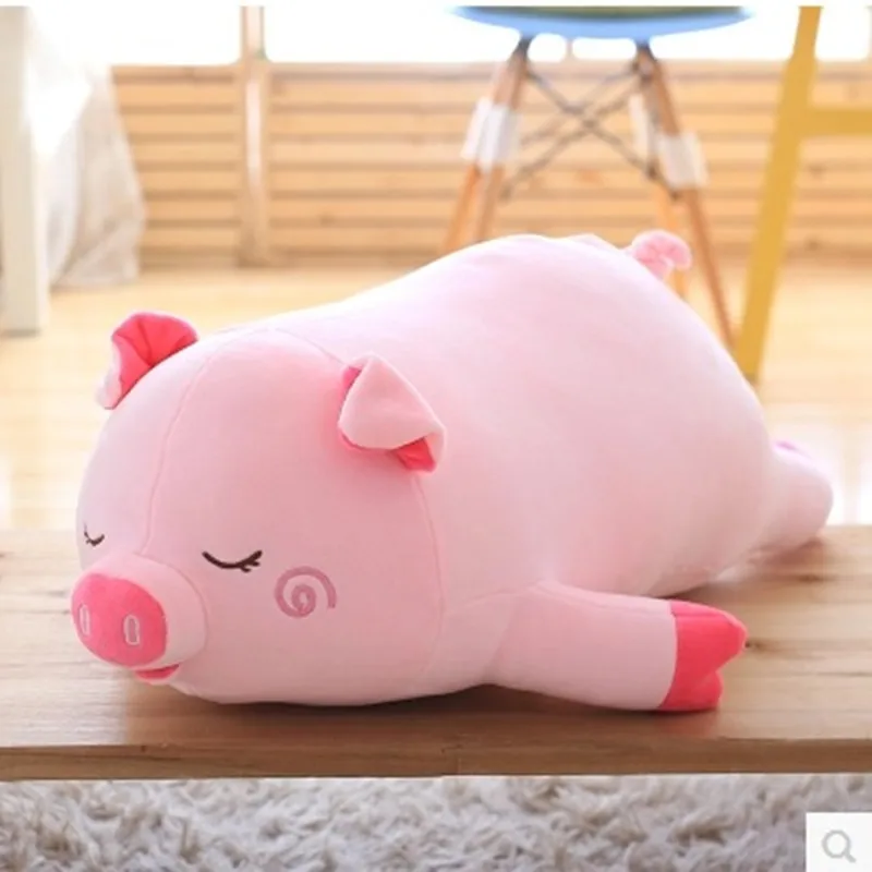 

35cm Cartoon prone pig plush back cushion soft throw pillow toy home decoration birthday gift Children Soft Stuffed Pig Doll Toy