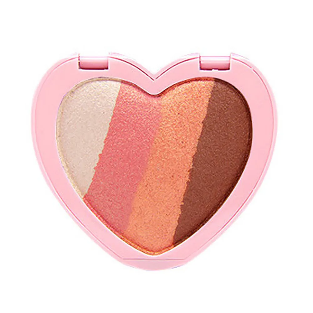 4 цвета косметическая палитра теней для век в форме сердца перламутровый макияж