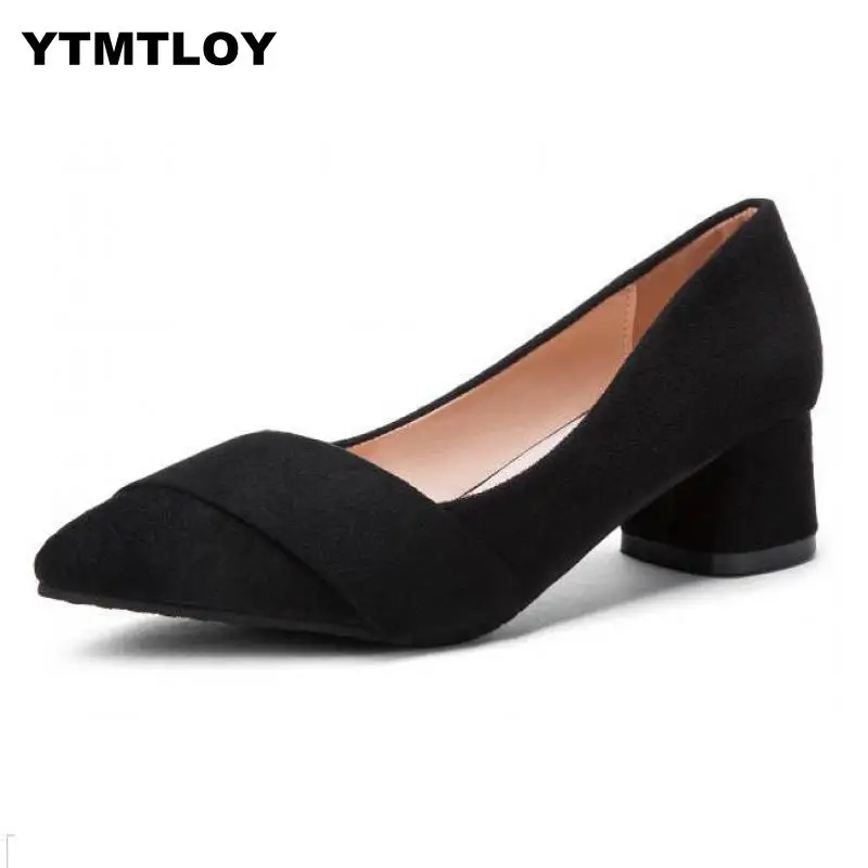 2019 женские туфли без задника Обувь с острым носком блок ремешком на щиколотке