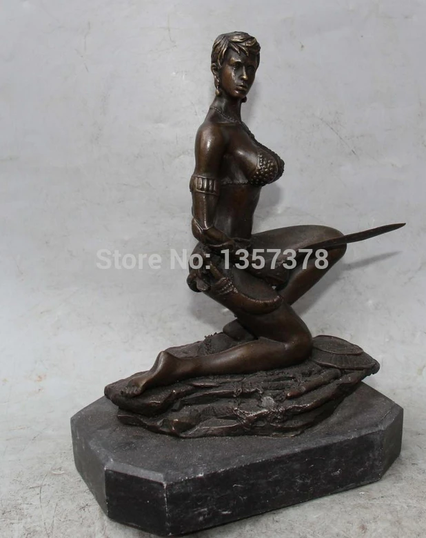 Shitou 00843 10 &quotКитайский Западный Бронзовый Мраморный сексуальный Belle Girl Lady War Sword