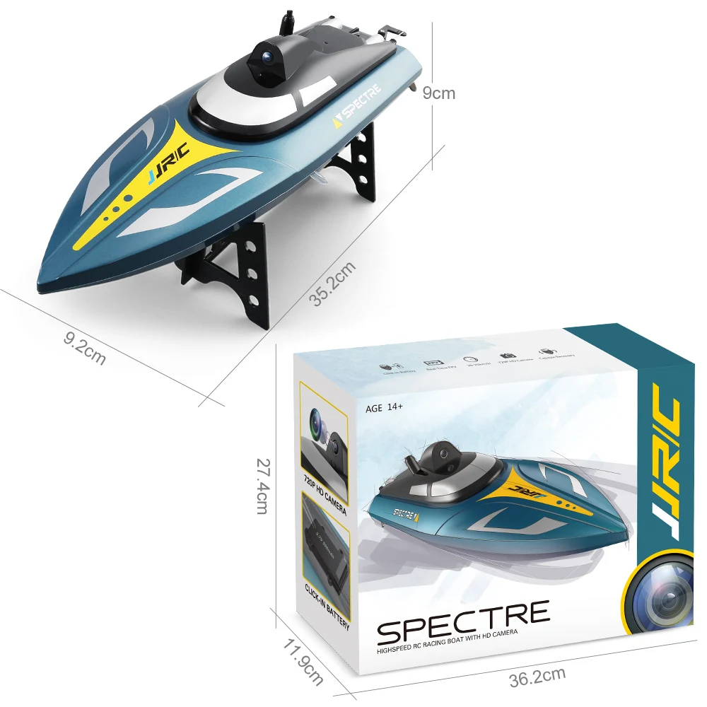 JJRC S4 высокоскоростная радиоуправляемая лодка игрушка Водонепроницаемая гоночная лодка Spectre с 720P HD камерой 2,4 ГГц пульт дистанционного управления приложение WiFi подключение