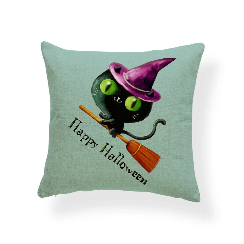 7 Корзинка для Хэллоуина Ужасный Призрак Чехлы для подушек сахарный череп подушки на Хэллоуин Аниме стул домашний декор пледы наволочки 17,7 дюймов Лен - Цвет: 7