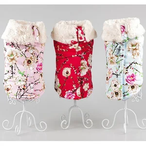 Новая утепленная одежда для собак, зимняя женская одежда для собак, пальто и куртка, теплая жилетка для маленьких собак, костюм для розовой собаки