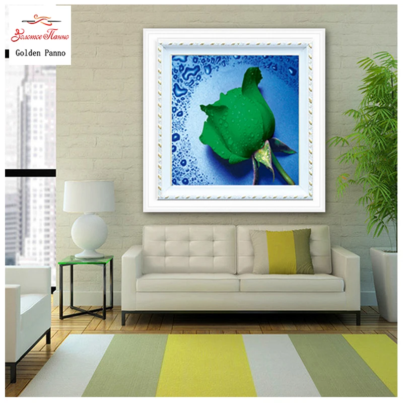 Золотой панно 5D diy Алмазная вышивка частичная круглая алмазная живопись крестом