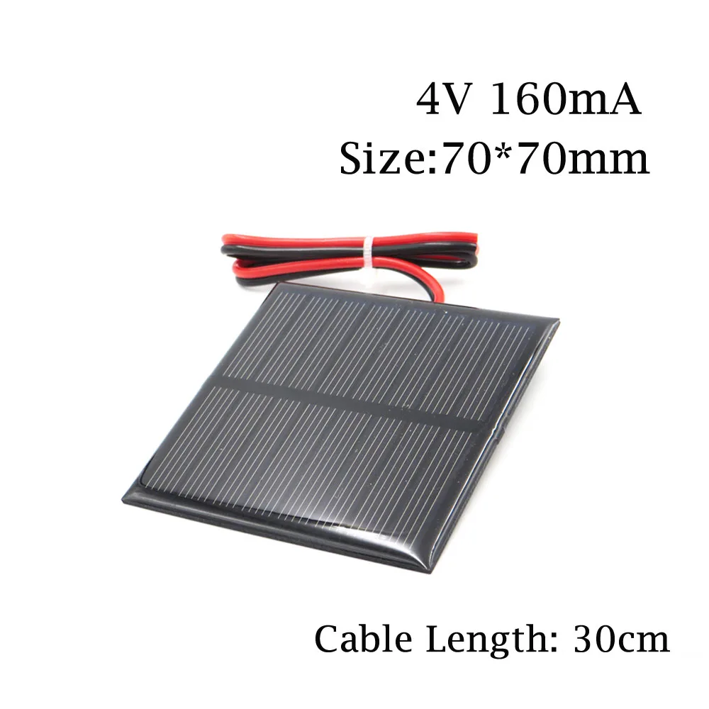 4V 160mA 3V 3,5 V 4V солнечная панель 100mA 120mA 150mA 250mA 300mA 350mA 435mA 500mA зарядное устройство для сотового телефона с проводом подключения - Цвет: 4V 160mA