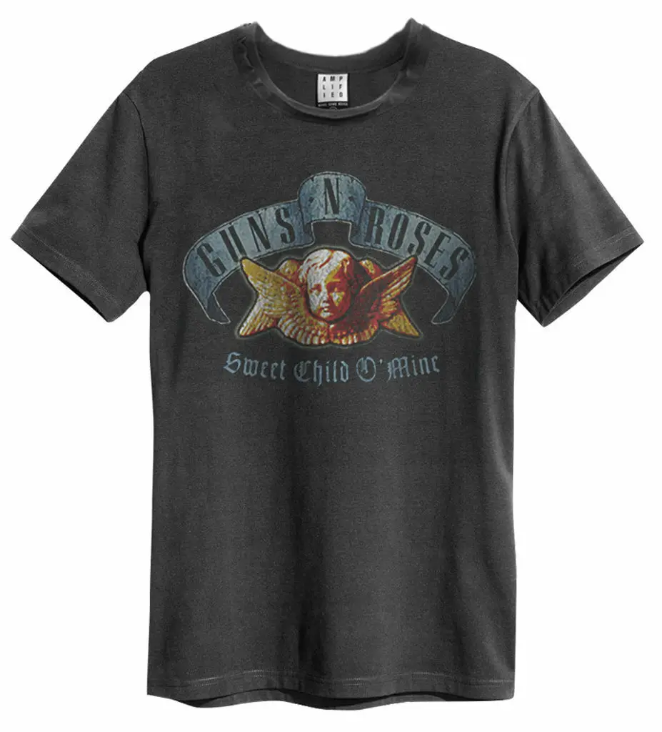 Amplified Guns N Roses - Sweet Child O'Mine Men's Charcoal T-Shirt Cheap wholesale tees 100% Cotton For Man T shirt printing | Мужская