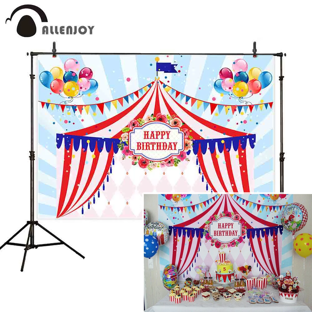 

Фон для фотографий Allenjoy, цирковая вечеринка, день рождения, Красочные воздушные шары, баннер, дети, празднование, фотография, фото фон