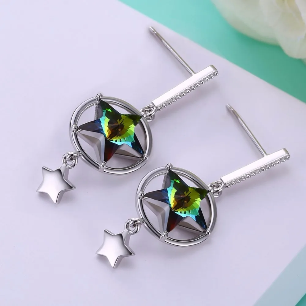 Серьги-подвески женские из серебра 925 пробы с кристаллами Swarovski | Украшения и
