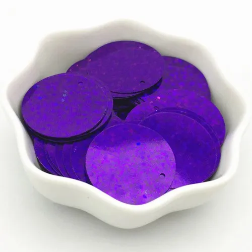 25mmFlat LaserPurple Блестки 3-50 мм фиолетовые блестки плоские круглые чашки пвх свободные блестки для рукоделия шитья женской одежды аксессуары 20 г - Цвет: 25mmFlat LaserPurple