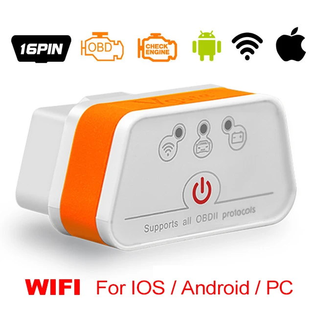 Vgate icar2 Bluetooth/Wifi OBD2 диагностический инструмент ELM327 OBD 2 сканер Mini ELM 327 icar 2 для android/PC/IOS OBDII считыватель кодов - Цвет: Orange white wifi