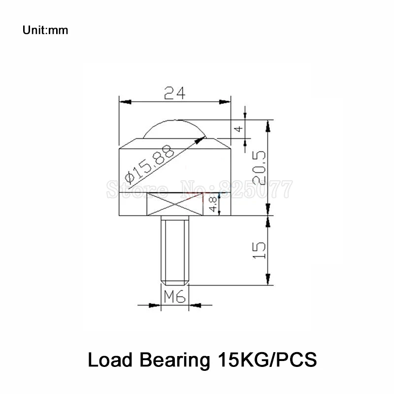 10 шт. универсальные шарикоподшипники с винтом M6 15 кг|load wheels|wheel ballbearing bearing |