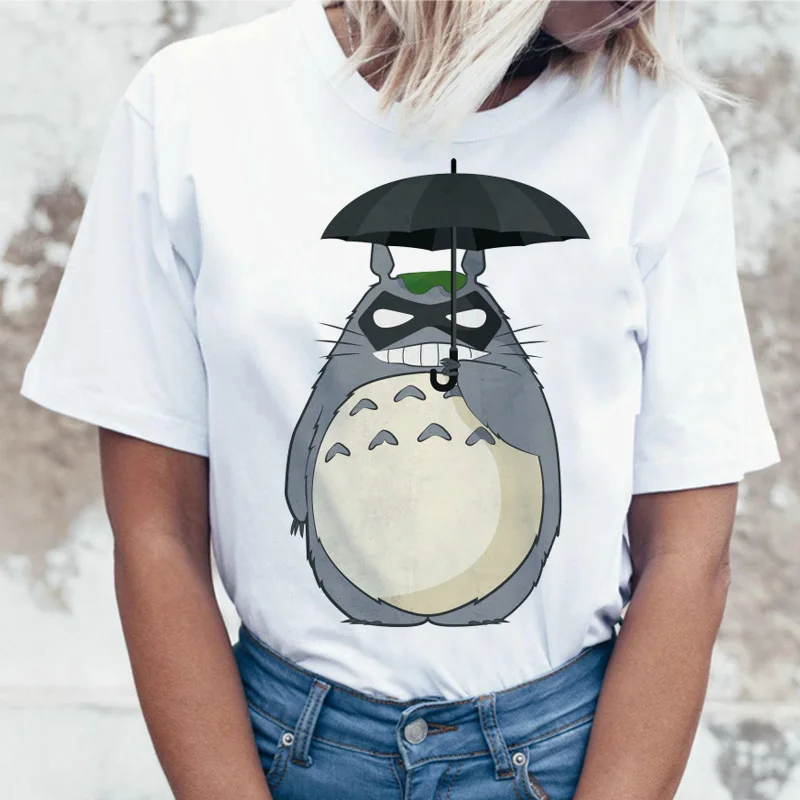 Totoro футболка Женская Топ Футболка корейский стиль Kawaii 80s 90s Графический Harajuku женский Ulzzang Повседневный корейский - Цвет: 2268
