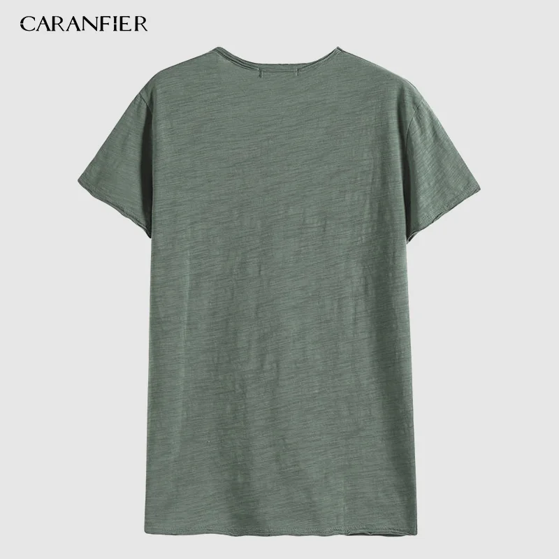 CARANFIER 2 шт. 3 4 футболка летняя новая мужская с коротким рукавом Лоскутная