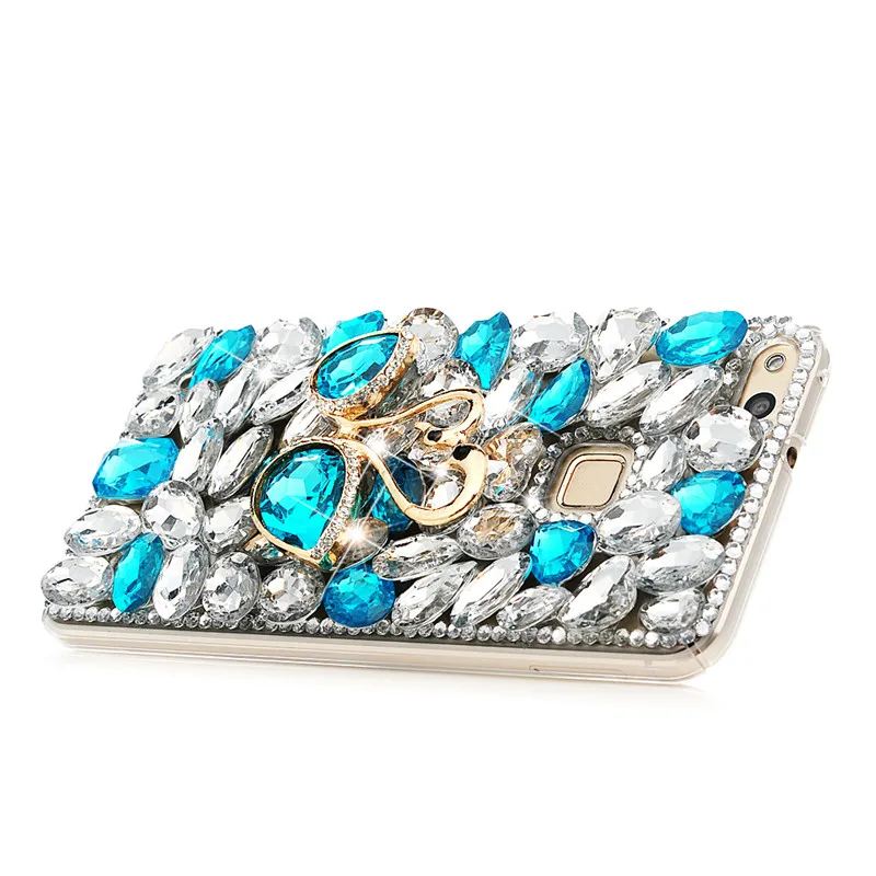 3d Лебедь горный хрусталь чехол для Huawei P8 p9 P10 Lite Bling Crystal Жесткий Телефон назад