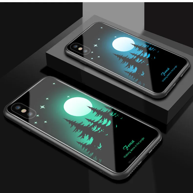 New Iphone 8 Plus Case Cute Mobile Phone 6plus Luminous Tempered Glass 7 |