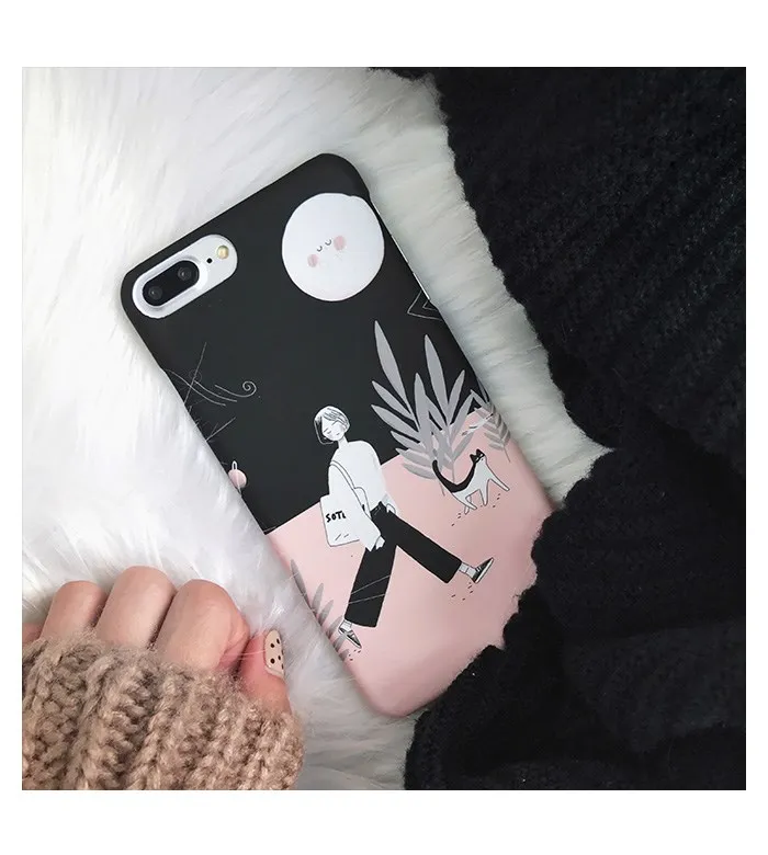 Gimfun/Корейский модный чехол для телефона для девочек, милый мультяшный чехол для Iphone X, 7, 7 plus, 6, 6 S, 8, Жесткий Чехол из поликарбоната, задняя крышка