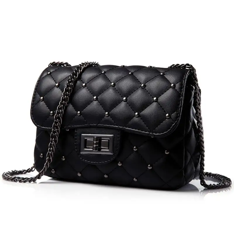 Новая женская сумка мессенджер модная с цепочкой и бриллиантами элегантная на