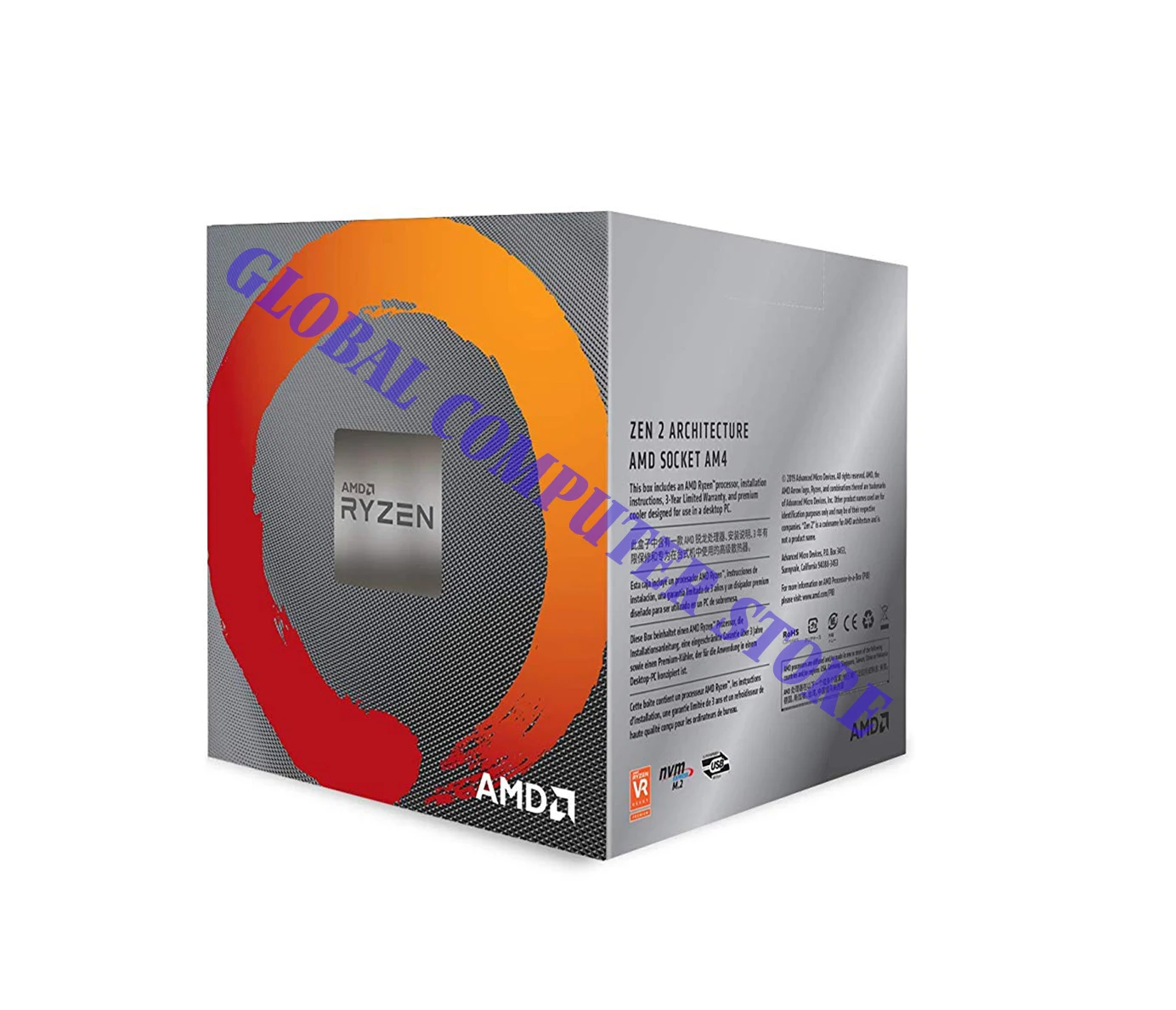 Процессор amd ryzen 7 3700X3,6 GHz 8-Core 16-Thread 65W 3-го поколения Ryzen сокет AM4 Настольный герметичный ящик с вентилятором кулера